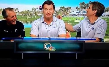 Video: ICYMI: Nick Faldo tosses cupcake in Golf Channel studio; cupcake sticks perfectly to studio window