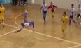 Joder! Futsal player scores outrageous overhead kick from his own half