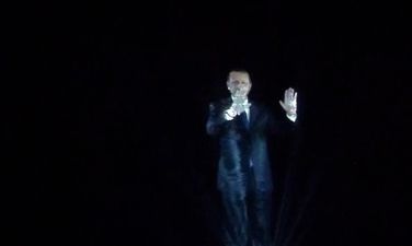 Video: Turkish Prime Minister delivers a speech as a giant hologram