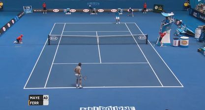 Video: Ballgirl gets hit in the face at the Australian Open