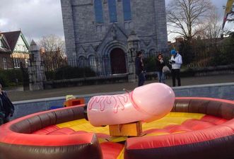 Pic: There’s a massive mechanical penis outside Honan Chapel in UCC