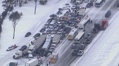 Pics: Incredible pictures show the damage caused by massive pile-up in Canada