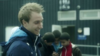 Video: Christian Eriksen nutmegs a little boy and makes him cry