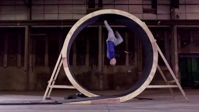 Video: Watch a man make like Sonic the Hedgehog and run a loop the loop on a track