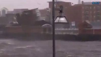 Woah! Check out this video of the roof being ripped off Limerick Boat Club by the winds