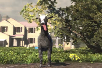 Video: The latest trailer from Goat Simulator features an axe-wielding, crane-climbing goat