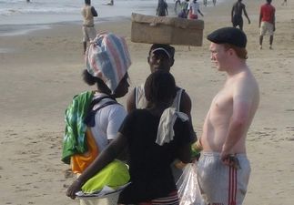 Irish lad talking to some locals in Sierra Leone