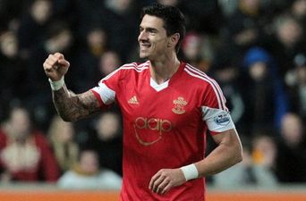 Pic: Ouch! Southampton defender Jose Fonte’s leg was in an awful way after the Hull game on Tuesday night