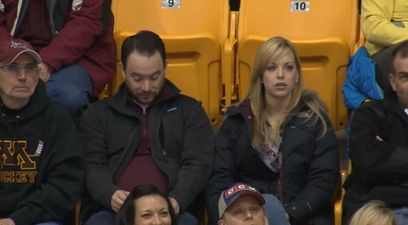 Video: This guy expertly avoided a terribly awkward kisscam moment at an ice hockey game