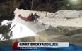 Snow way! Ice-cool Dad builds kids their very own backyard bobsleigh track