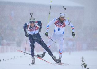 GIF: Premature celebration nearly costs Norwegian biathlete dearly at the Winter Olympics