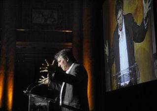 Pic: Gabriel Byrne really, really hates selfies and he proved it in Cork today