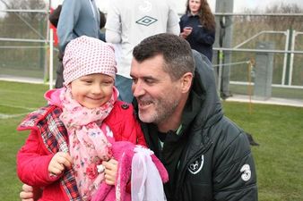 Pics: Roy Keane shows his caring side as young cancer patient visits the Irish camp