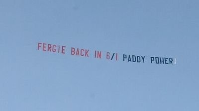 Pic: Paddy Power fly their own banner over Old Trafford today