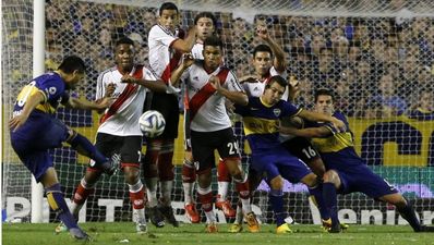 Special Juan; Riquelme scores a beautiful free-kick for Boca Juniors in El Superclasico