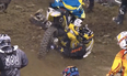 Video: Supercross rider gets legs trapped in competitor’s bike