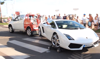Video: Watch as a Lamborghini Gallardo gets towed away sideways in Cannes