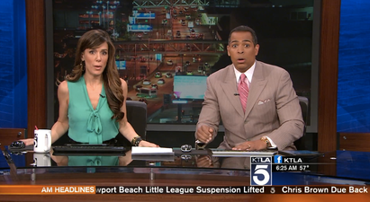 News anchors dive for cover as earthquake hits Los Angeles on St. Patrick’s Day