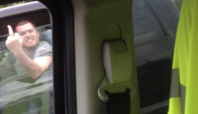 Video: Ass-hat driver receives heavy dose of instant karma