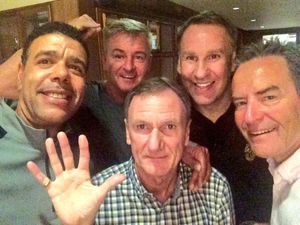 Pic: The Soccer Saturday lads recreate the Oscars selfie with Phil Thompson front and centre