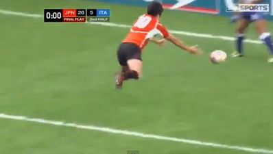 ICYMI: Japanese rugby player makes a complete and total mess of swan-dive finish
