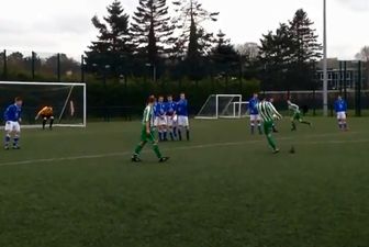 Video: Junior soccer player in Northern Ireland wins the prize for the most hilariously bad free-kick of 2014