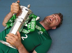 Pic: Jamie Heaslip and the Six Nations trophy had a gas run-in with An Garda Síochána