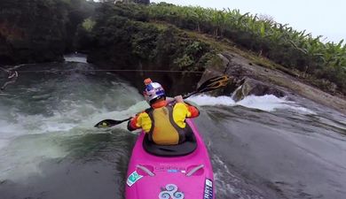 Video: Extreme kayaker armed with GoPro launches himself over 60 foot waterfall