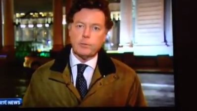 Video: Passer by wolf whistles at RTE’s David Davin Power as he gives report live on air