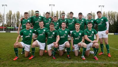 BOOM! Great picture of Irish U19 rugby international Stephen Fitzgerald getting tackled against France today