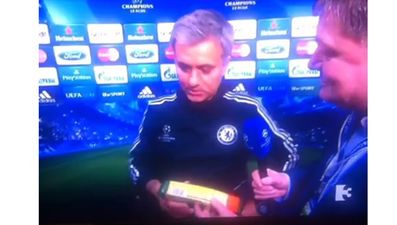 Vine: TV3’s Trevor Welch gave Jose Mourinho a packet of custard creams after their post-match interview
