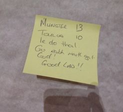 This post-it on a wall in Marseille sums up the feelings of Munster fans