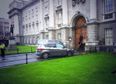 Car smashes into the front door of Trinity College in Dublin