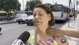 Video: Thief attempts to rob woman on the street in Rio as she is interviewed about street crime in Rio