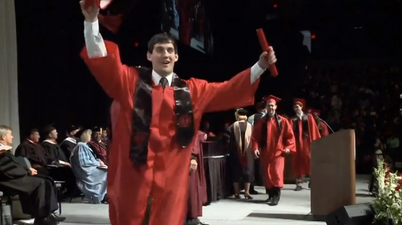 Video: This graduation backflip fail is incredibly cringeworthy