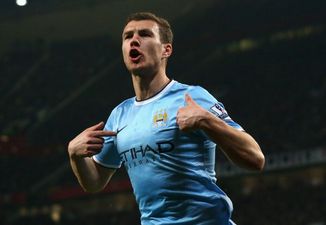 Edin Dzeko really enjoyed Manchester United’s humiliating defeat to MK Dons tonight