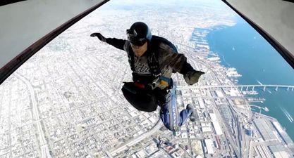 Video: Check out this amazing GoPro footage of a sky diver landing in a baseball stadium
