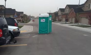 Video: Toilet humour – Runaway portaloo is both the funniest and weirdest thing we’ve seen today