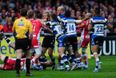 Video: Mass brawl erupts at the end of Gloucester v Bath Aviva Premiership clash