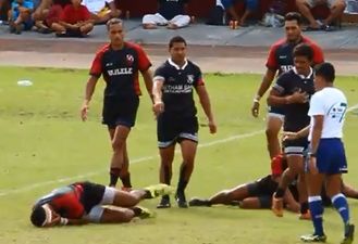 Video: Samoan rugby player guilty of one of the worst pieces of play-acting you’ll ever see