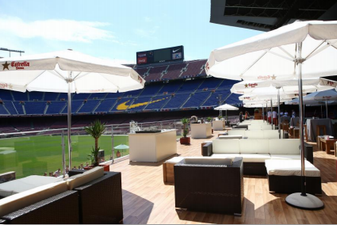 Pic: Barcelona open a pitch-side café at the Nou Camp for the summer