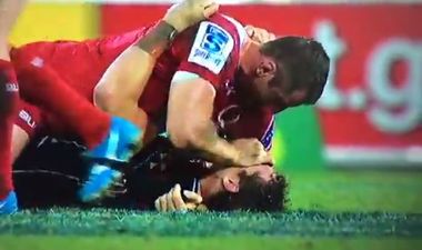 Video: Former Leinster lock Ed O’Donoghue is sent off for this eye gouge on Melbourne Rebels player