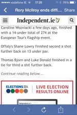 Pic: The Independent make an unfortunate typo in Rory McIlroy PGA report