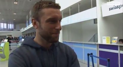 Video: Rickie Lambert cornered by reporter at Liverpool airport, conducts awkward interview