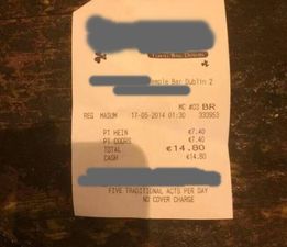 Pic of the day: How much for a pint of beer in Temple Bar?