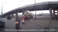 Video: Van driver comments on dangerous roundabout before crashing into biker