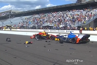 Massive crash mars the start of the IndyCar Indianapolis Grand Prix
