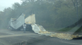 Video: Truck ripped to shreds after smashing into overpass