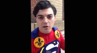 Video: Superman breaks up a fight between two drunk lads in St. Louis