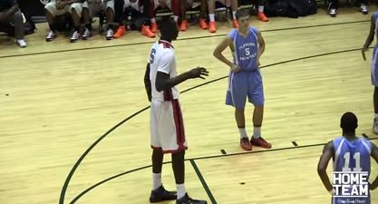 Check out the size of this absolutely massive High School basketball player